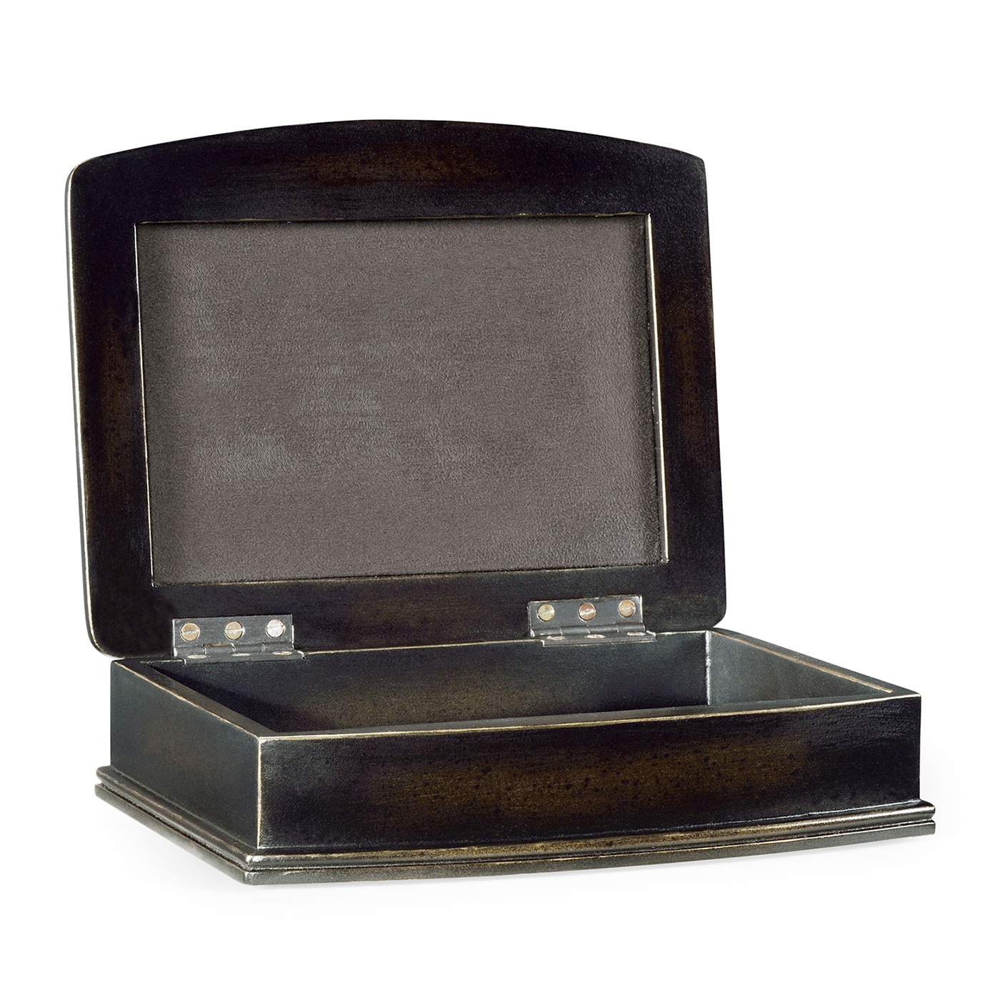 Anthracite Faux Shagreen Bronze Leaf Box