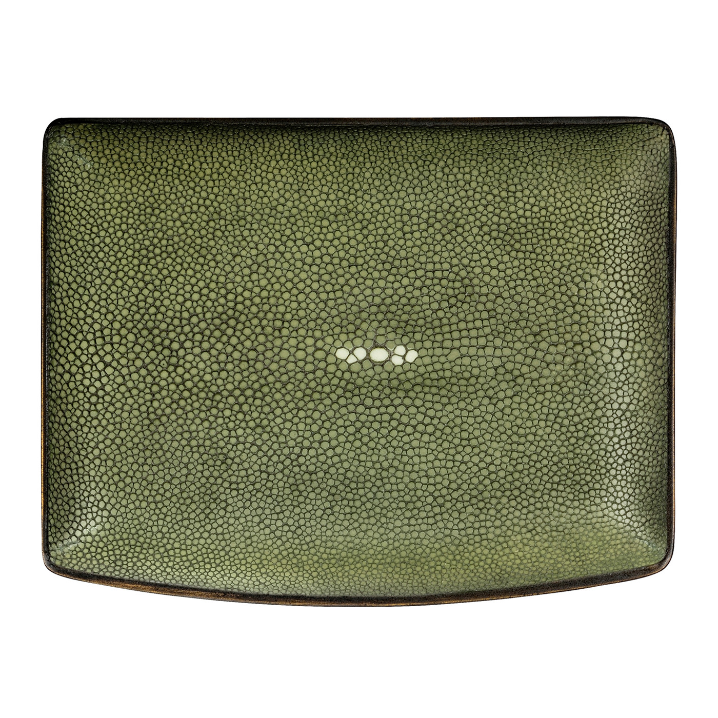 Green Faux Shagreen Bronze Box