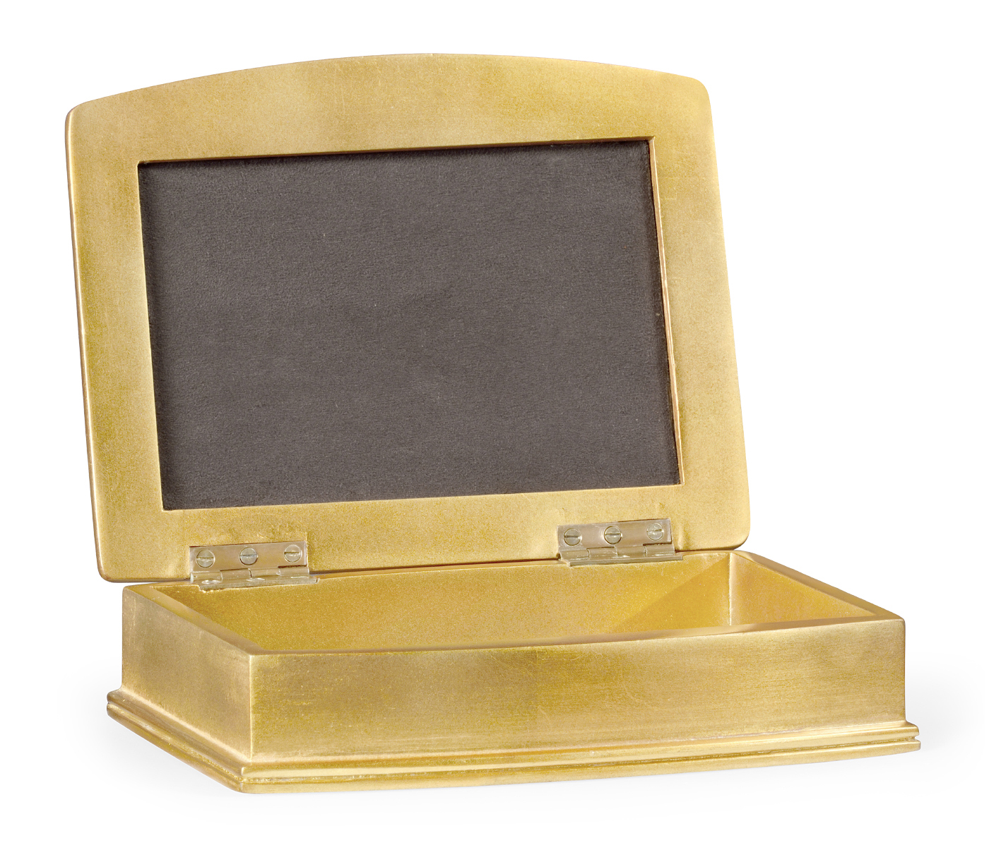 Anthracite Faux Shagreen Gilded Leaf Box