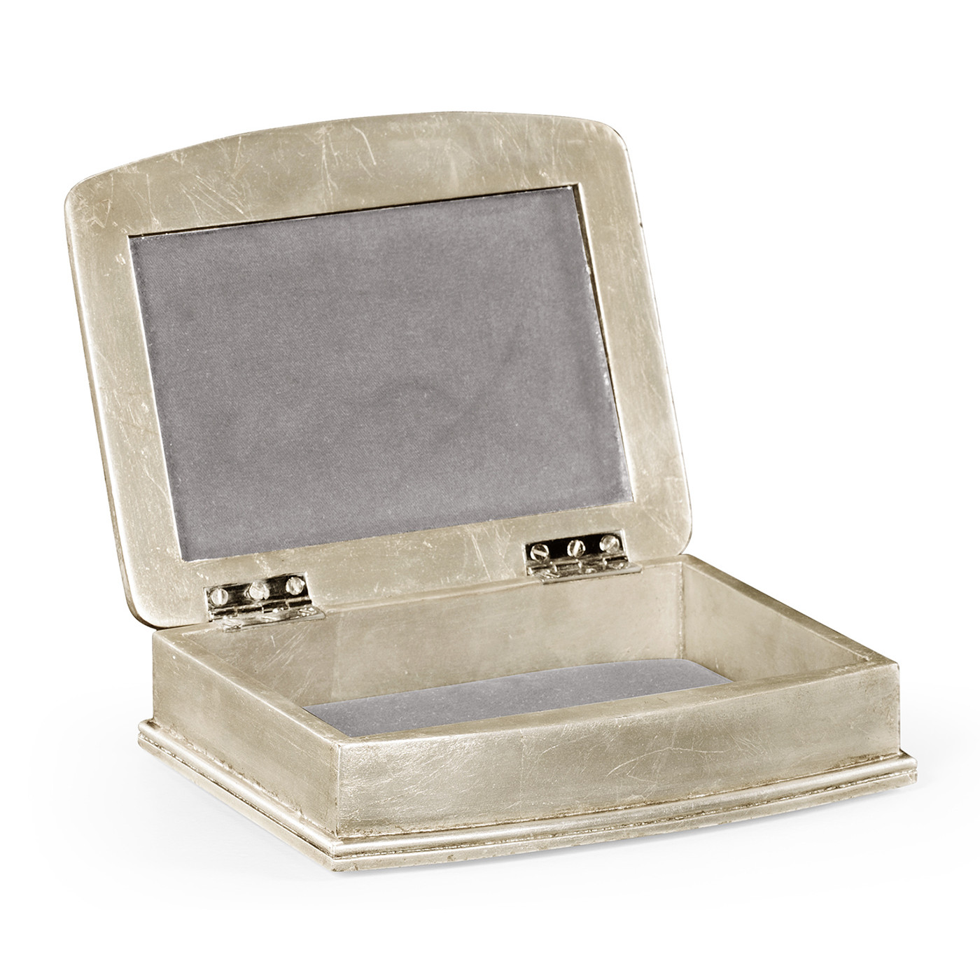 Anthracite Faux Shagreen Silver Leaf Box
