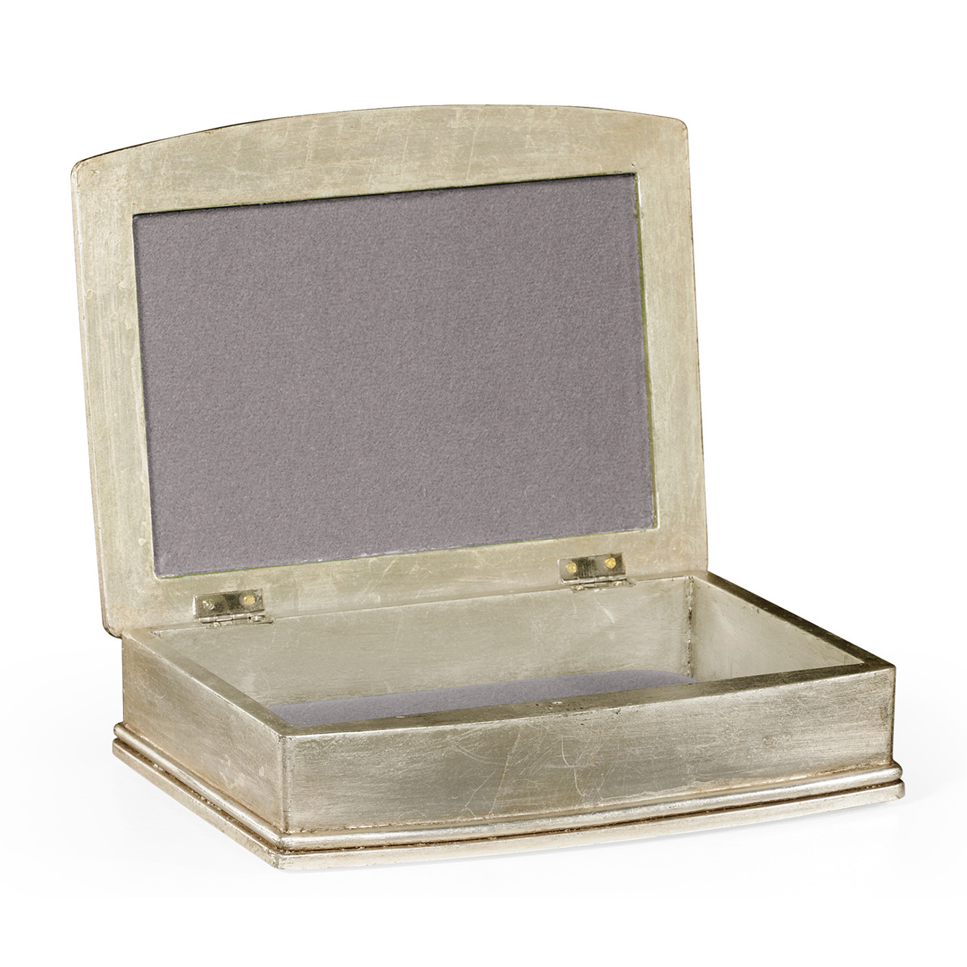 Faux Shagreen Silvered Box (Cream)