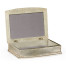 Faux Shagreen Silvered Box (Cream)