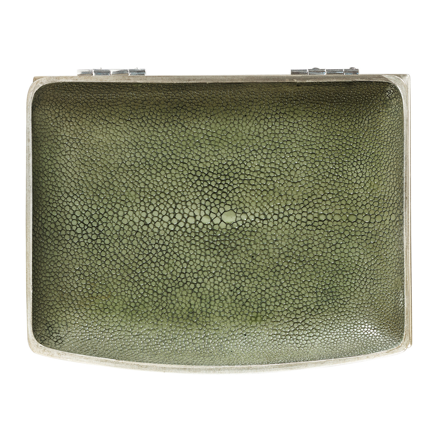 Green Faux Shagreen Silvered Box