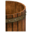 Round Walnut Peat Bucket Style Waste Basket