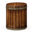 Round Walnut Peat Bucket Style Waste Basket