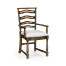 Oak Pierced Ladder Back Country Arm Chair