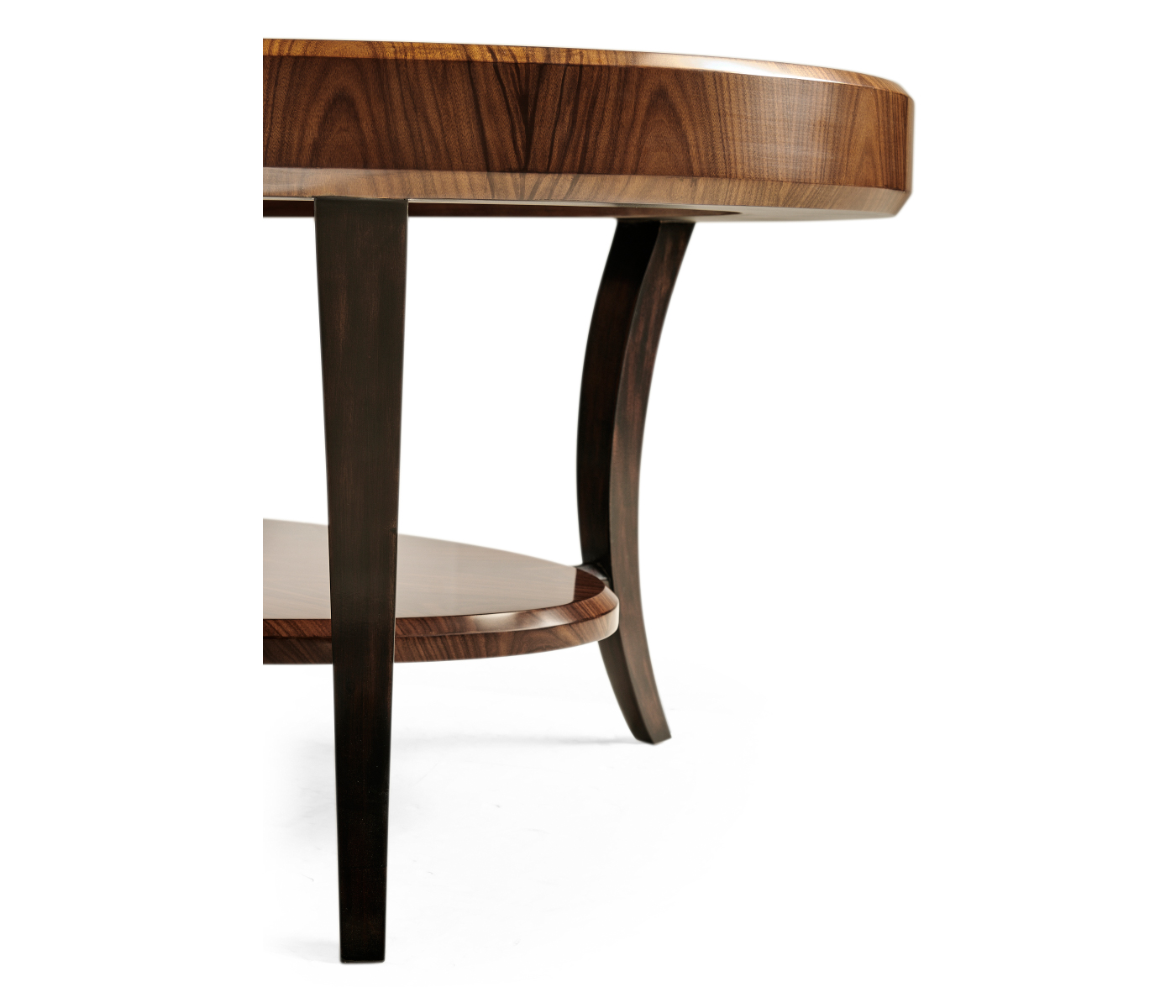 Art Deco Oval Glass Topped Satin Coffee Table 