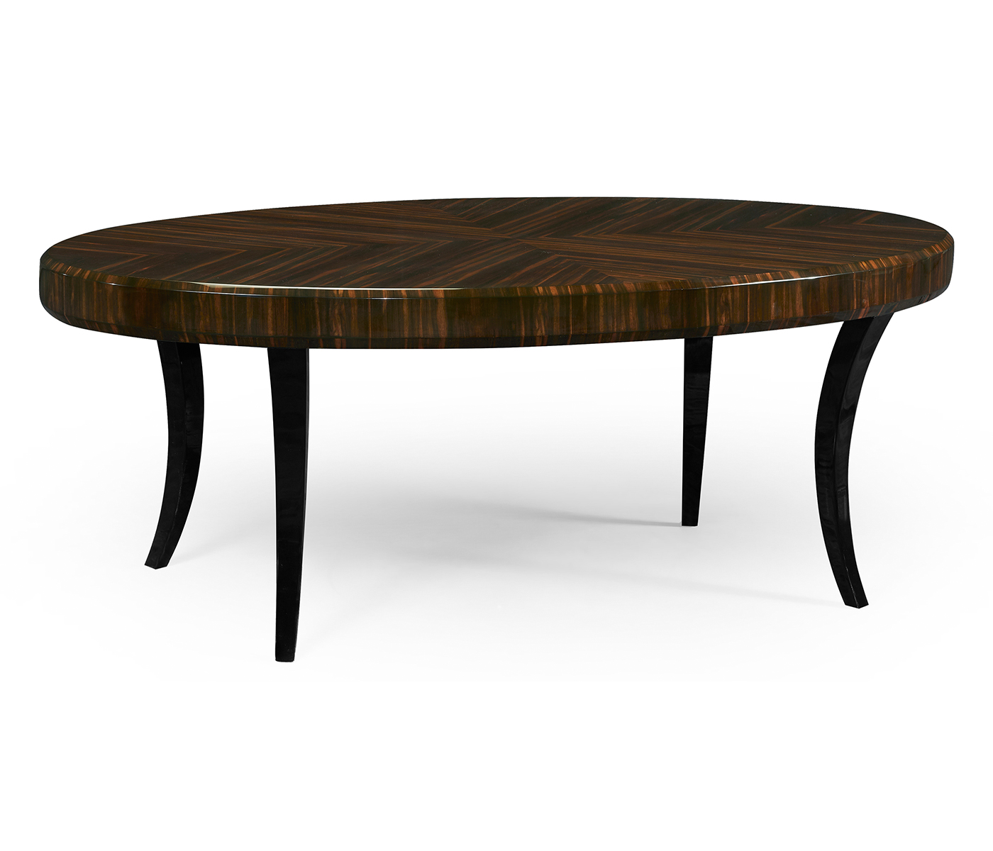 Oval Art Deco Macassar Ebony High Lustre Coffee Table