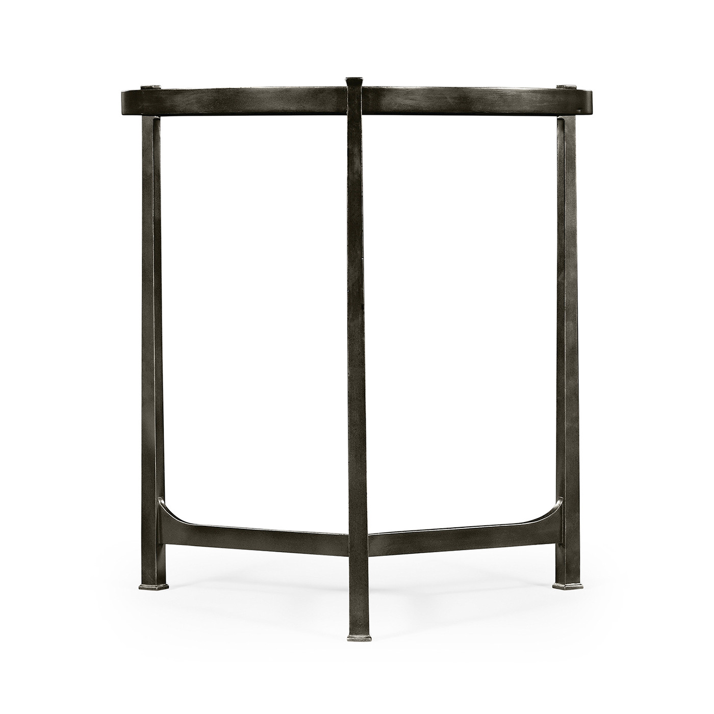 Large Green Round Faux Shagreen Bronze Side Table