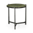 Large Green Round Faux Shagreen Bronze Side Table