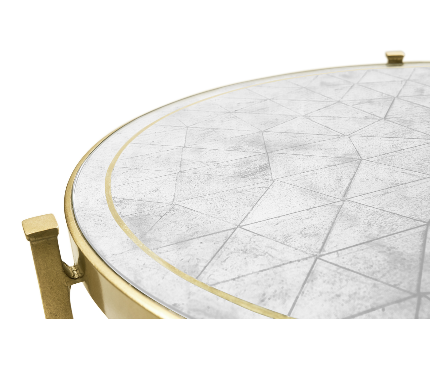 Large Églomisé & Gilded Iron Lamp Table 