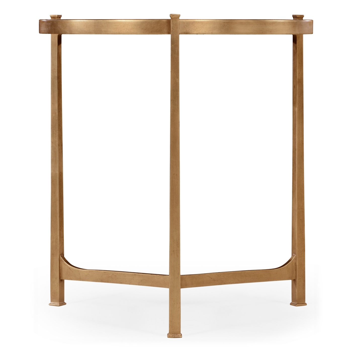 Large Green Round Faux Shagreen Gilded Side Table