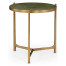Large Green Round Faux Shagreen Gilded Side Table