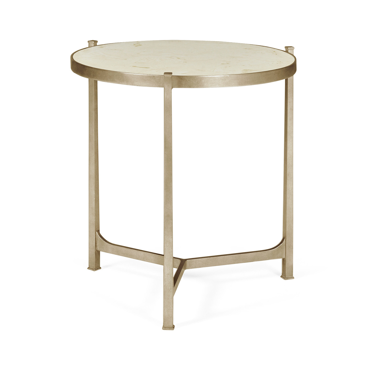 Large Scagliola & Silver Round Side Table