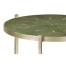 Large Green Round Faux Shagreen Silver Side Table