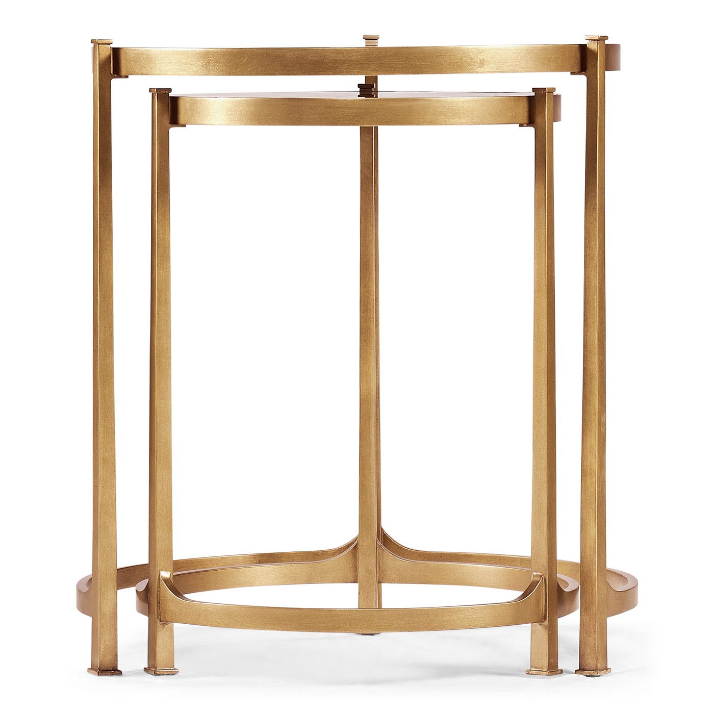 Églomisé & Gilded Iron Round Nest of Tables