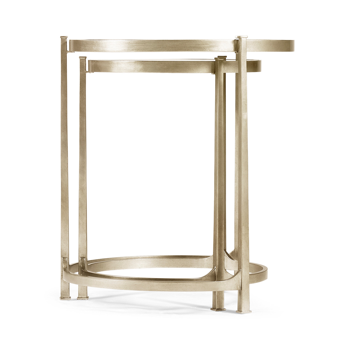 Églomisé & Silver Iron Round Nest of Tables