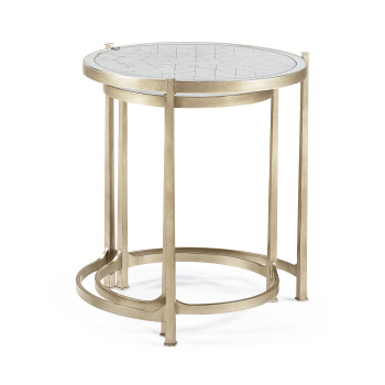 Églomisé & Silver Iron Round Nest of Tables