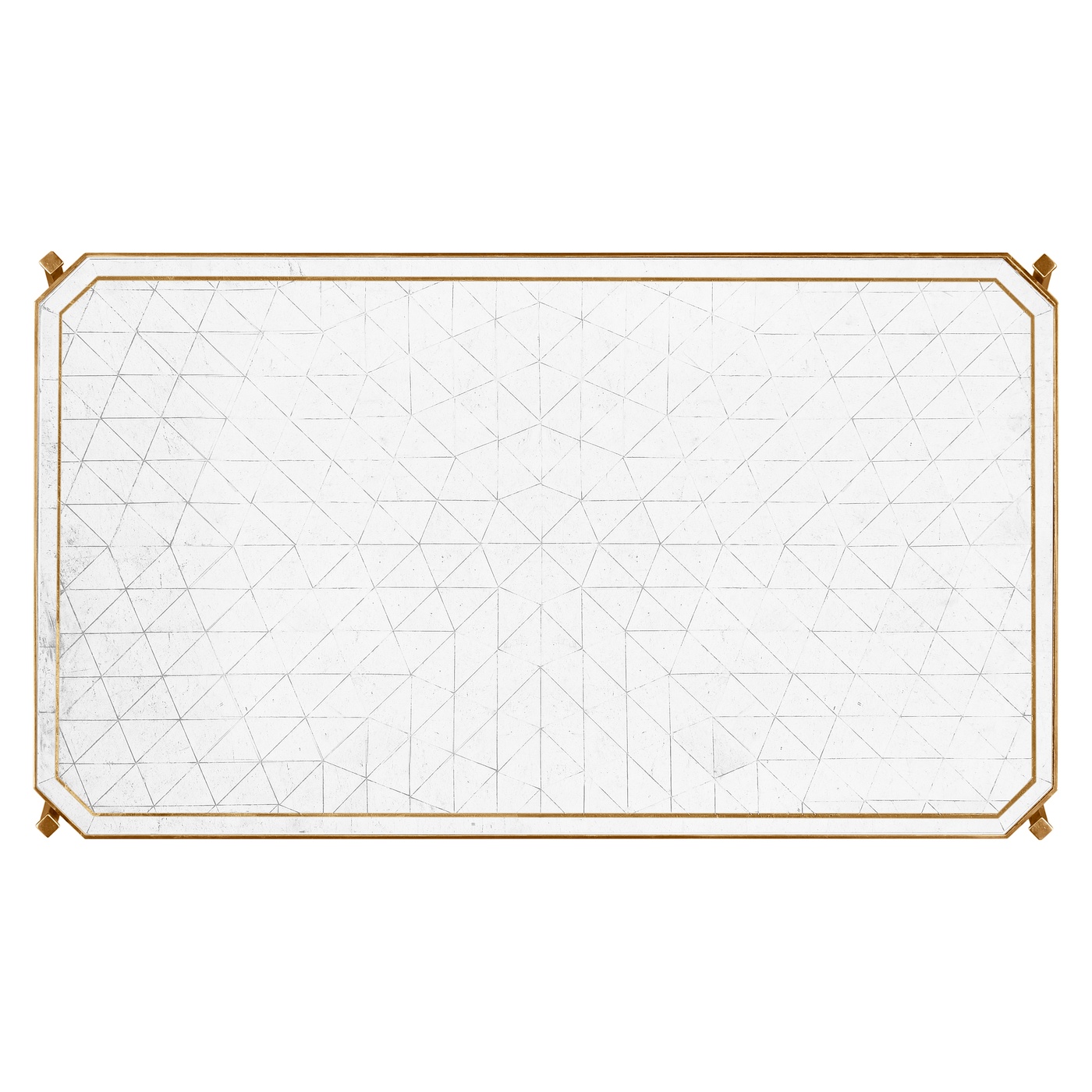 Églomisé & Gilded Iron Rectangular Coffee Table