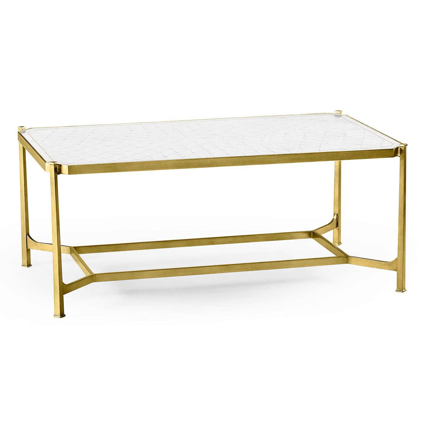 Églomisé & Gilded Iron Rectangular Coffee Table