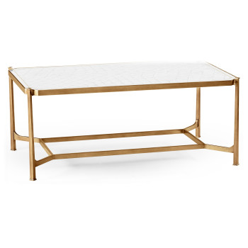 Églomisé & Gilded Iron Rectangular Coffee Table