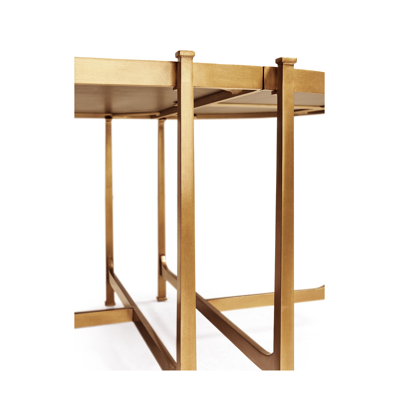 Églomisé & Gilded Iron Bunching Tables