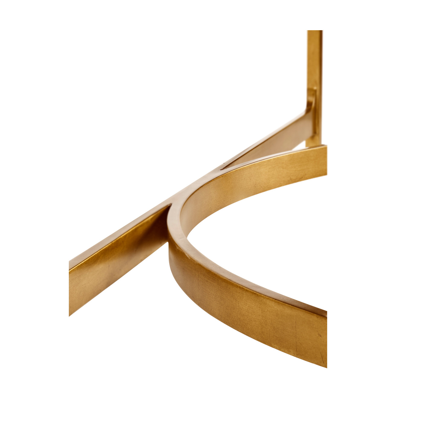 Large Églomisé & Gilded Iron Demilune Console