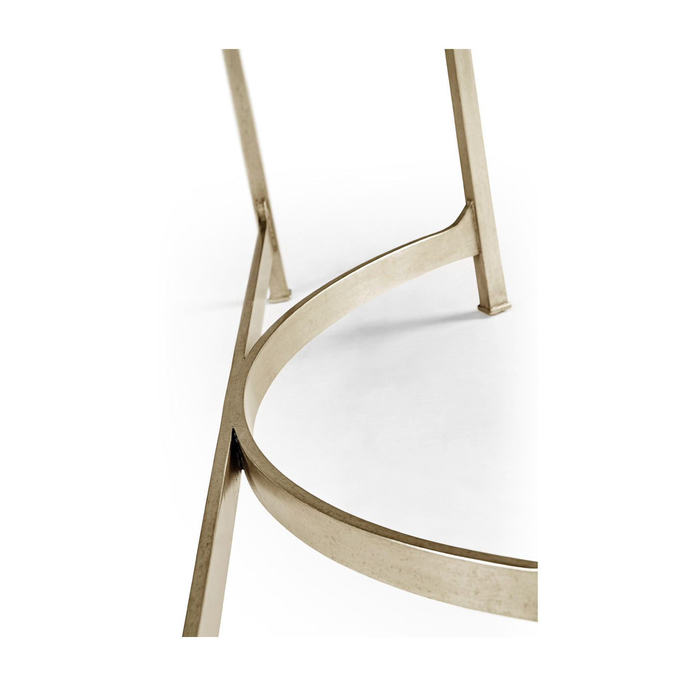 Large Églomisé & Silver Iron Demilune Console