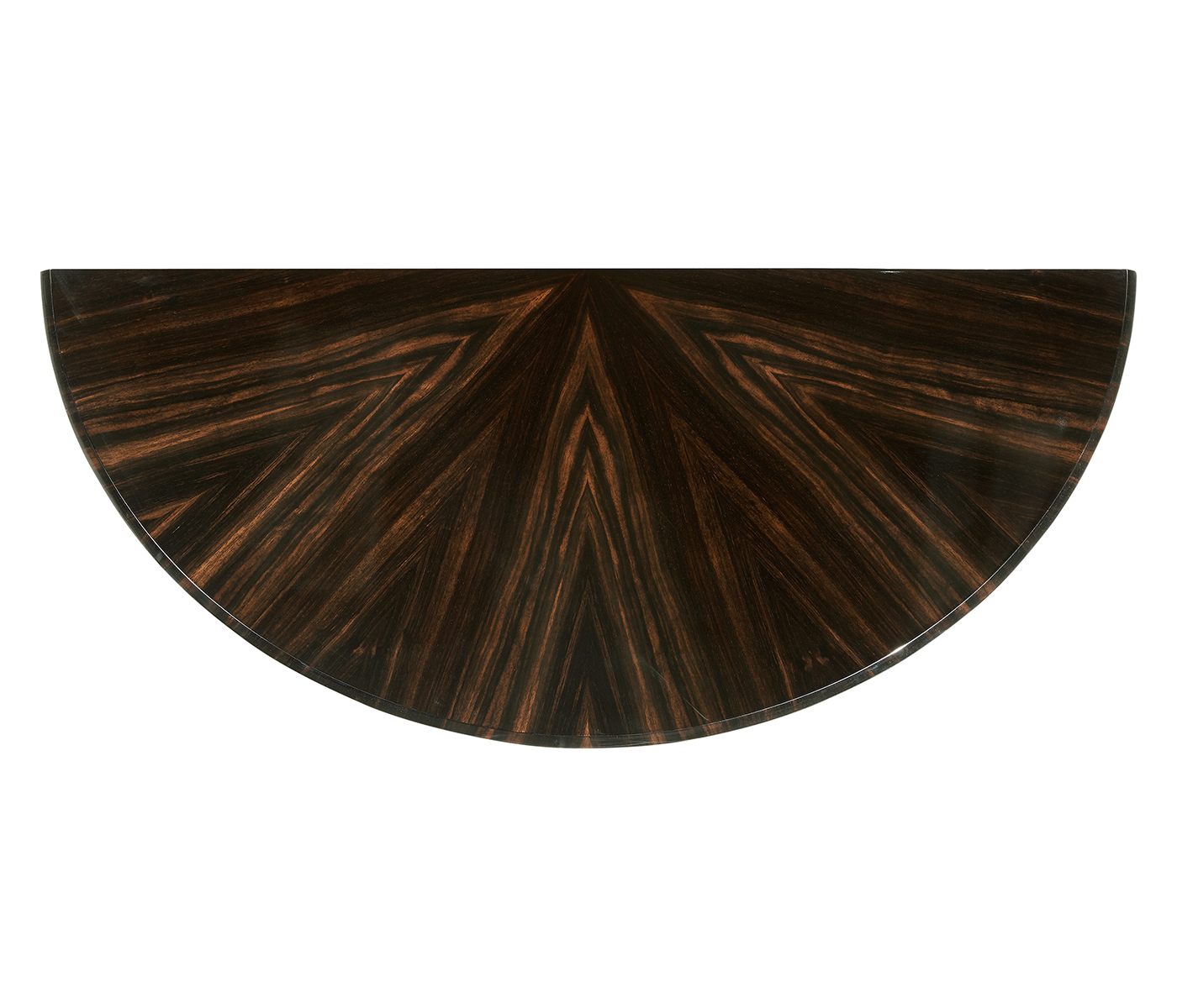 Small Demilune Art Deco Macassar Ebony High Lustre Console Table
