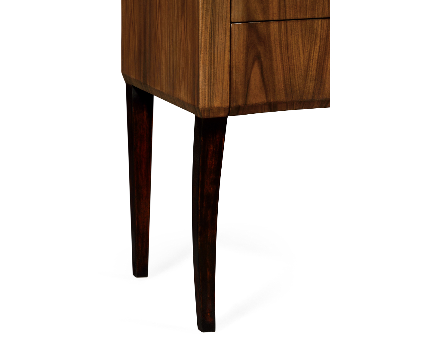 Art Deco curved chest of drawers with stainless steel handles (High lustre)