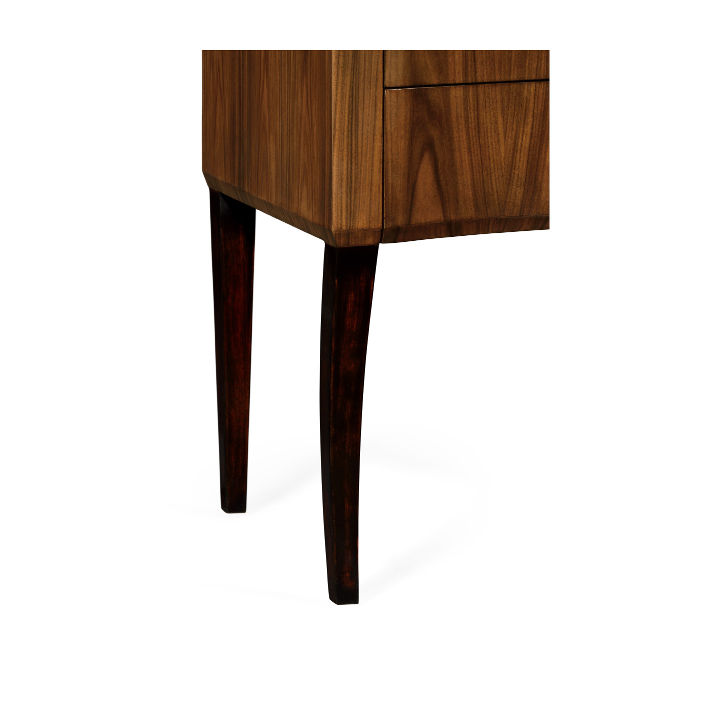 Art Deco curved chest of drawers with stainless steel handles (High lustre)