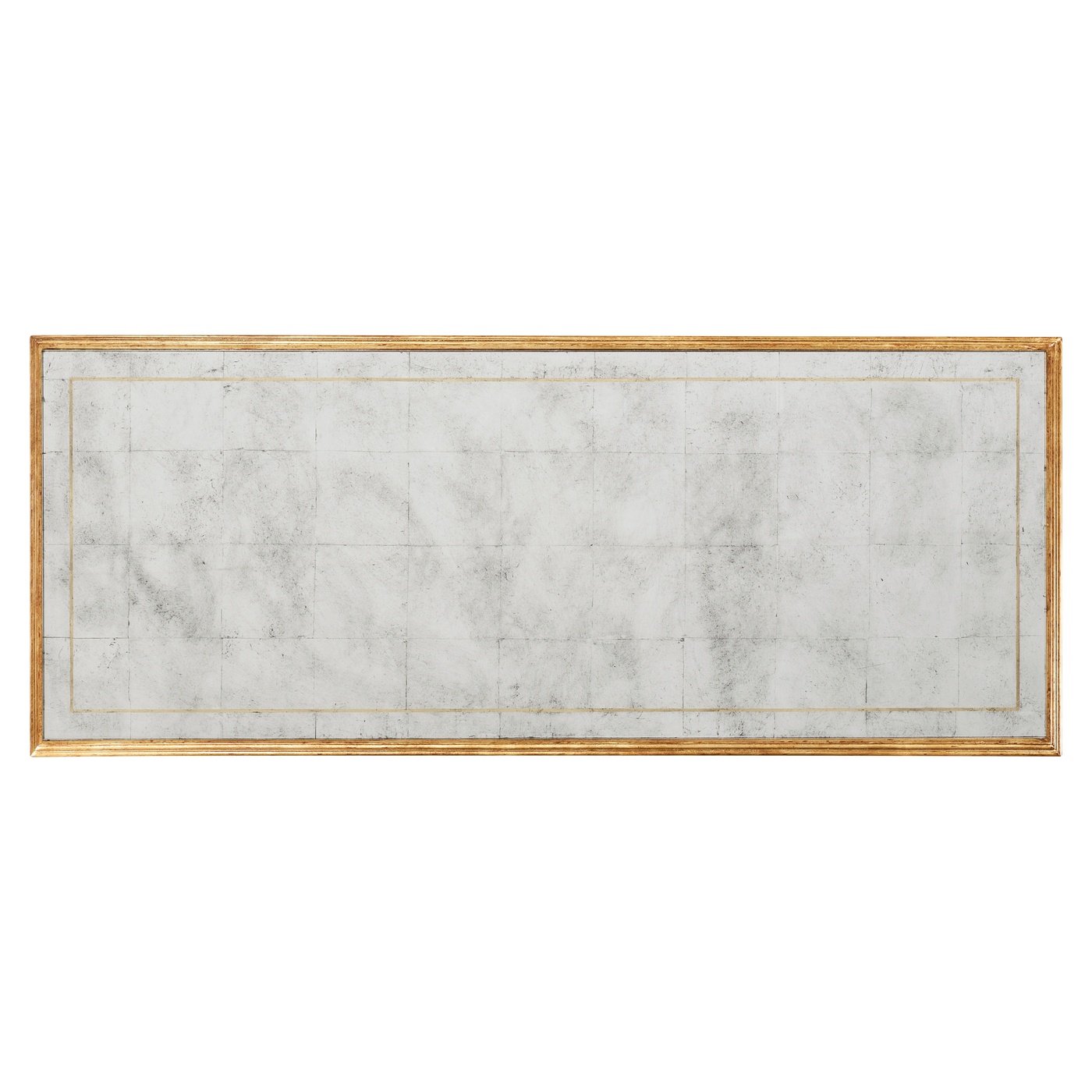 Églomisé & Gilded Iron Horseshoe Console