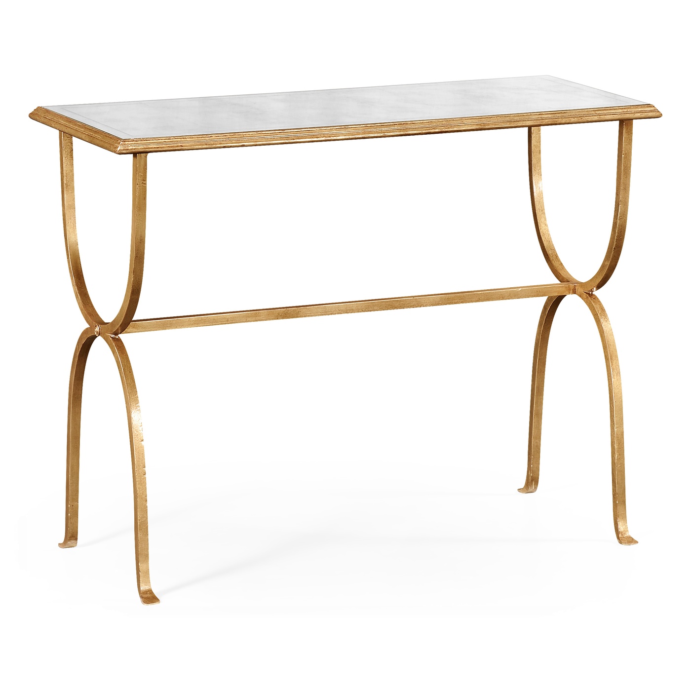 Églomisé & Gilded Iron Horseshoe Console