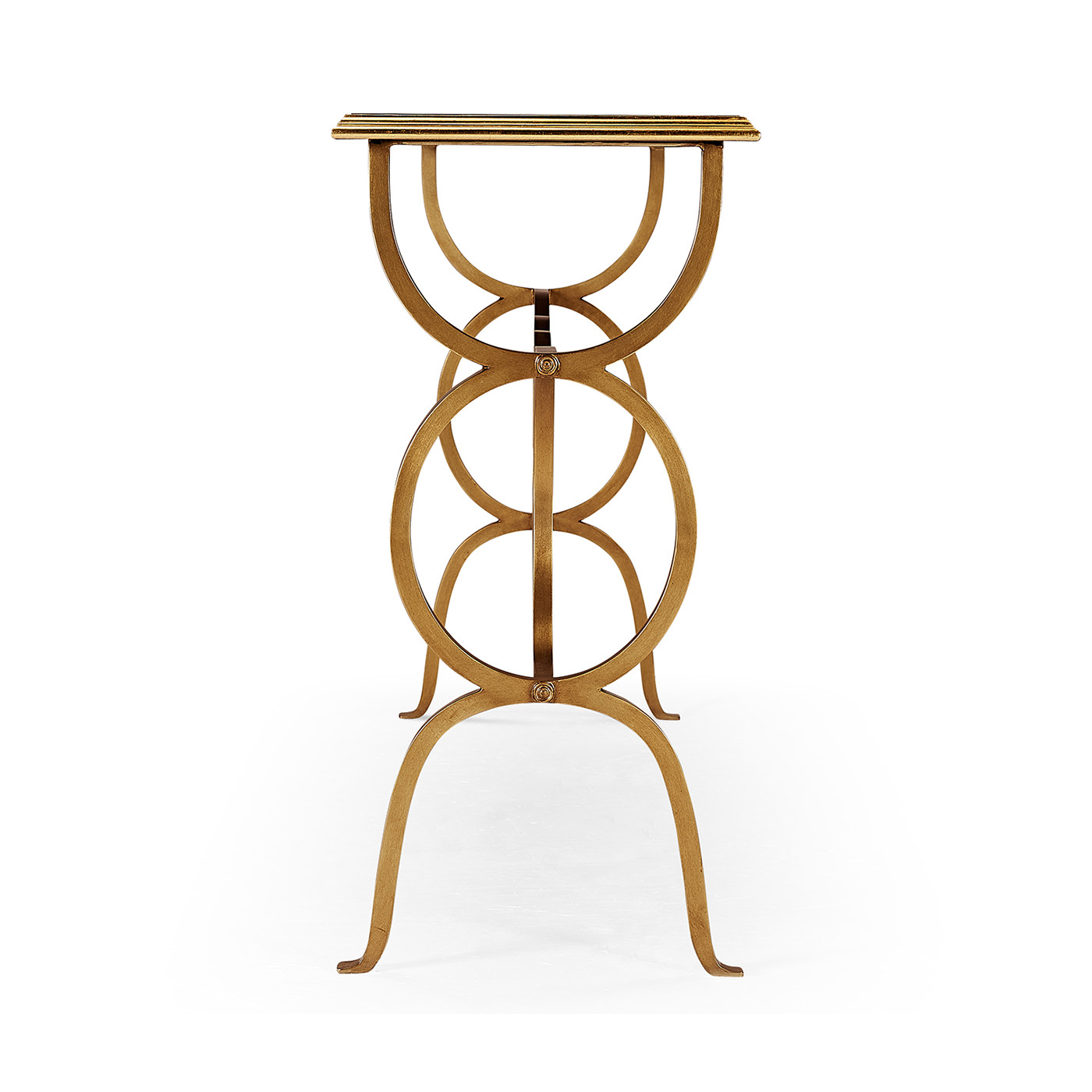 Églomisé & Gilded Iron Circles Console