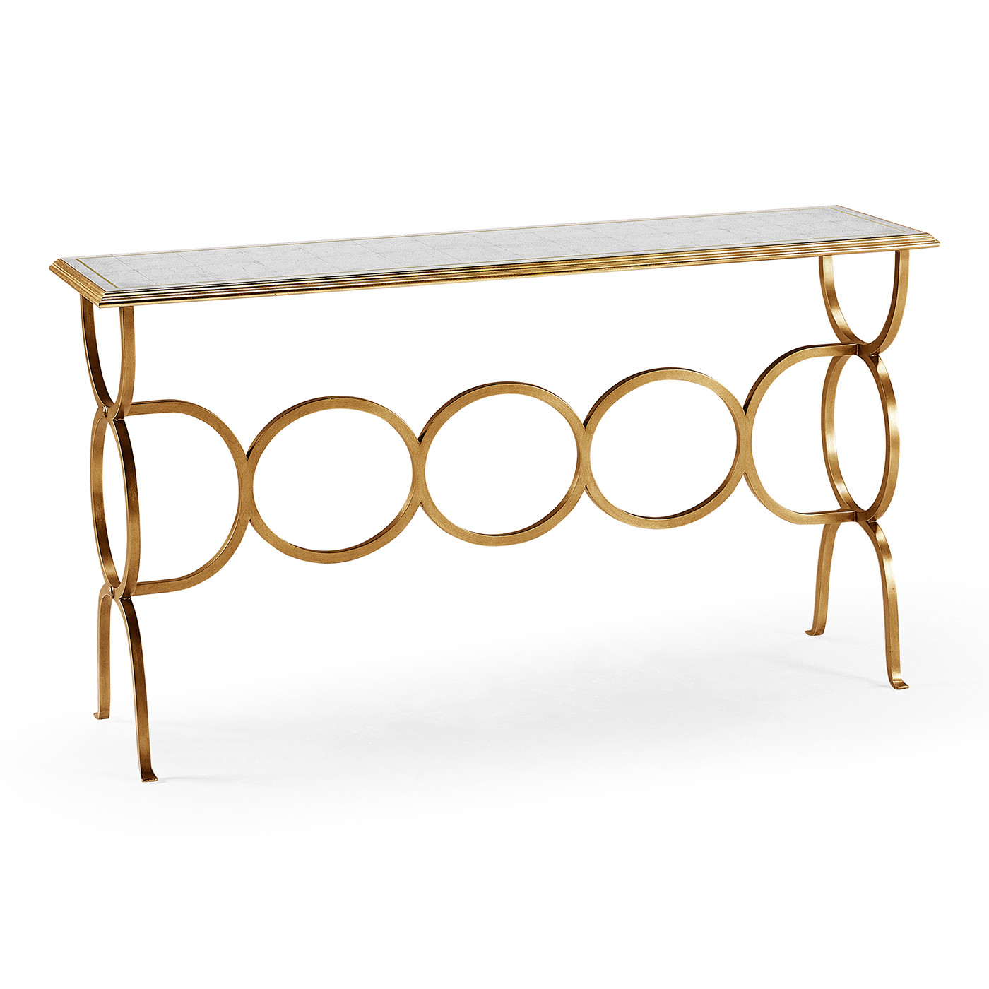 Églomisé & Gilded Iron Circles Console