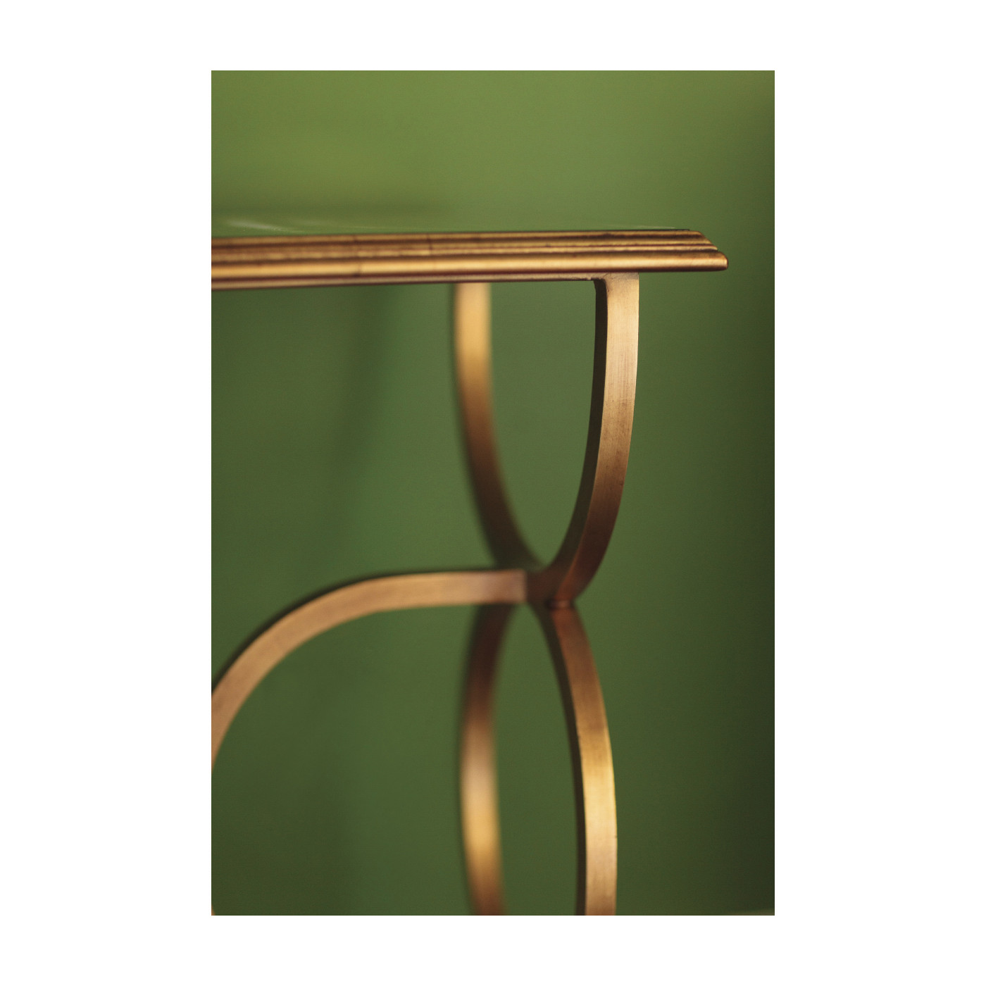 Églomisé & Gilded Iron Circles Console