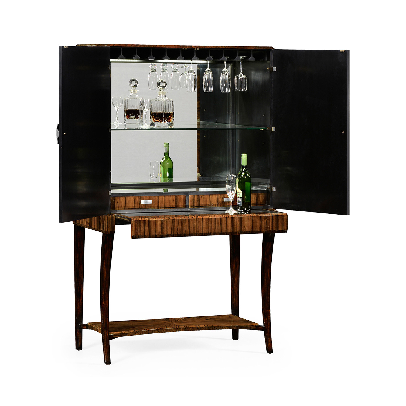 Art Deco drinks cabinet with stainless steel (High lustre)