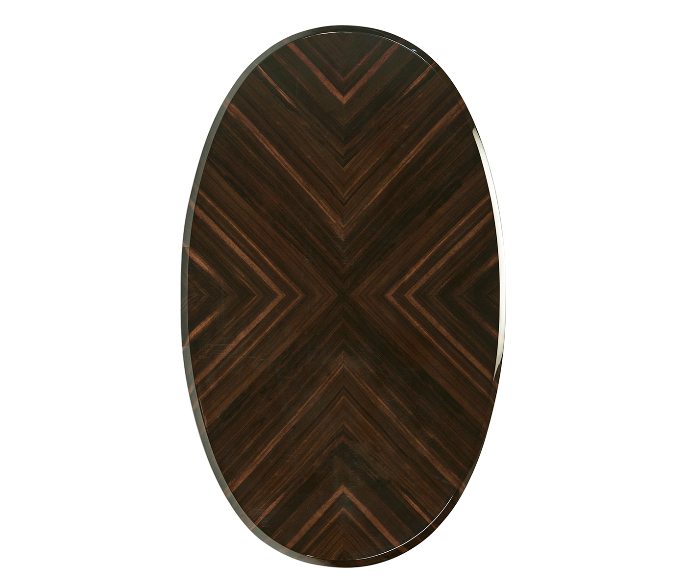 Oval Art Deco Macassar Ebony High Lustre Chest of Drawers