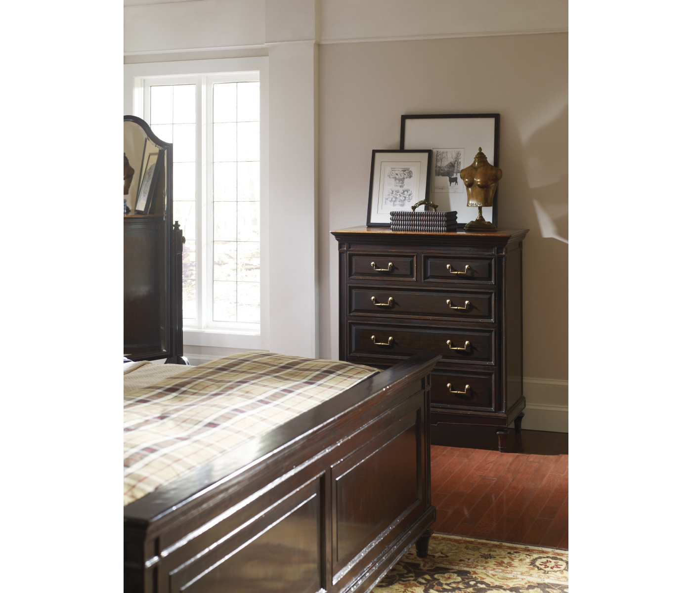 Ebonised cheval mirror (Full length)