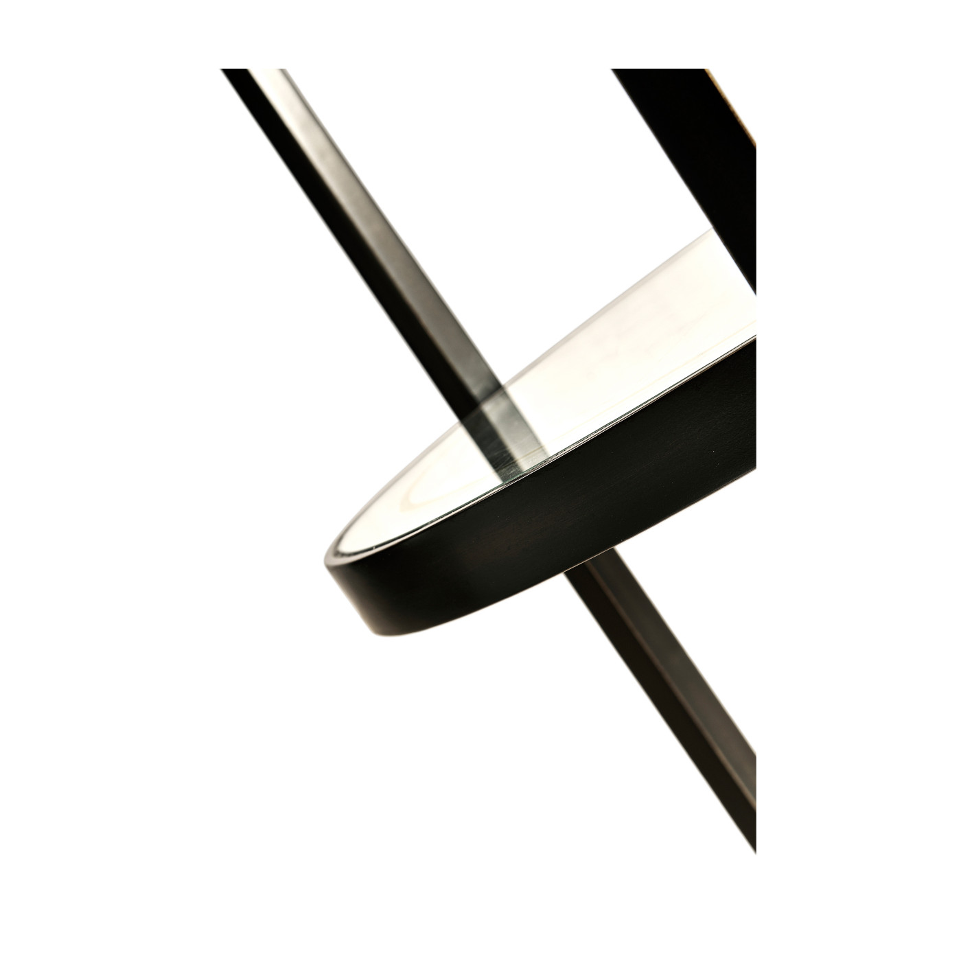 Large Églomisé & Bronze Iron Three-Tier Table