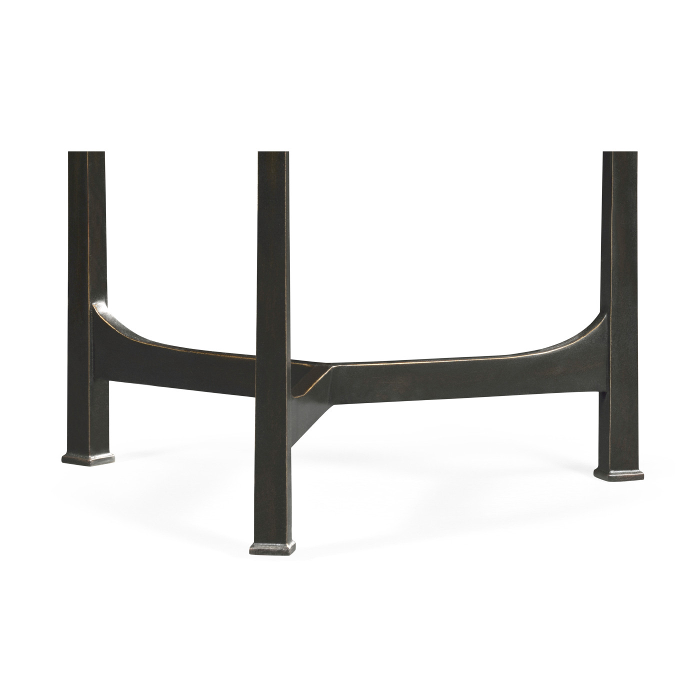 Églomisé & Bronze Iron Trefoil Lamp Table