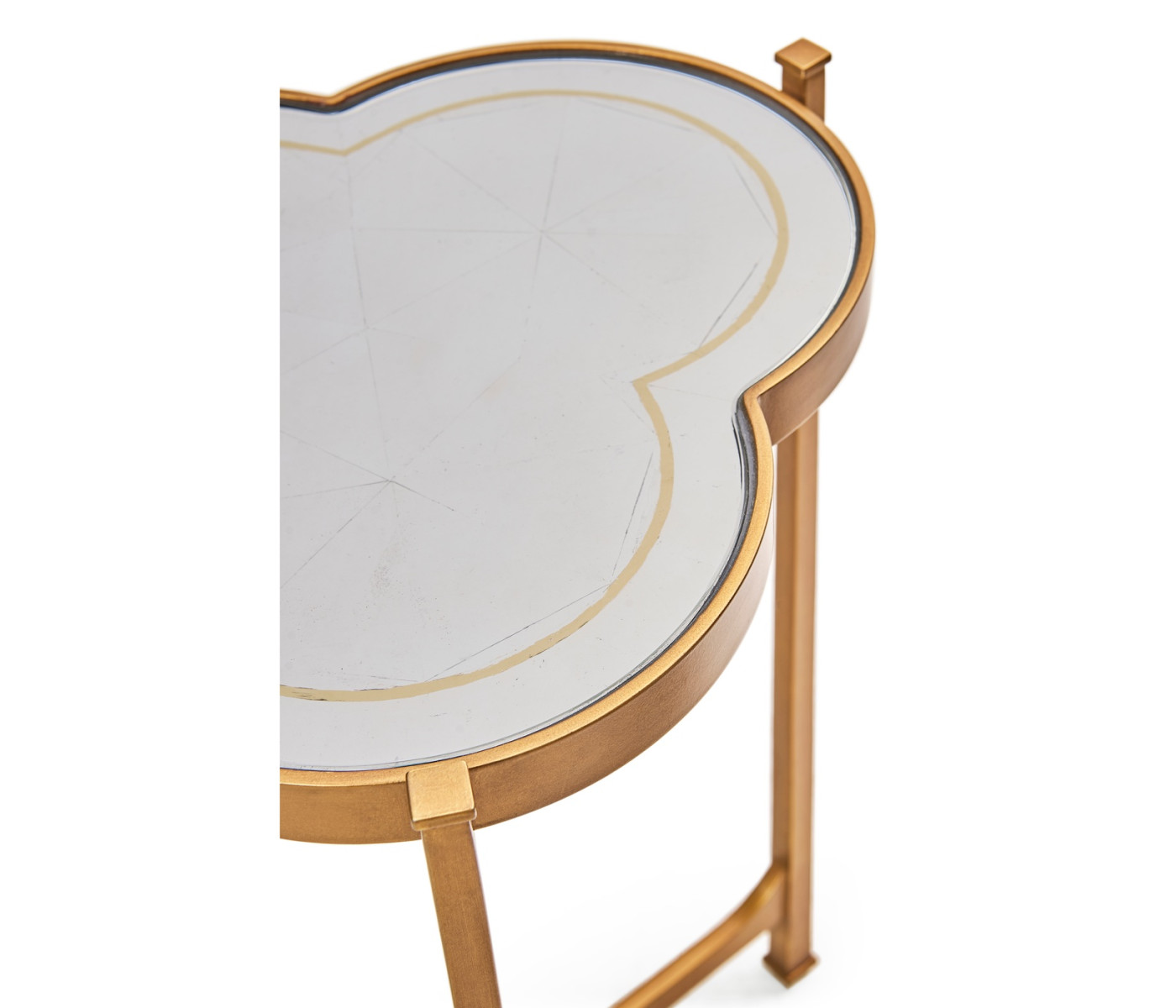 Églomisé & Gilded Iron Trefoil Lamp Table