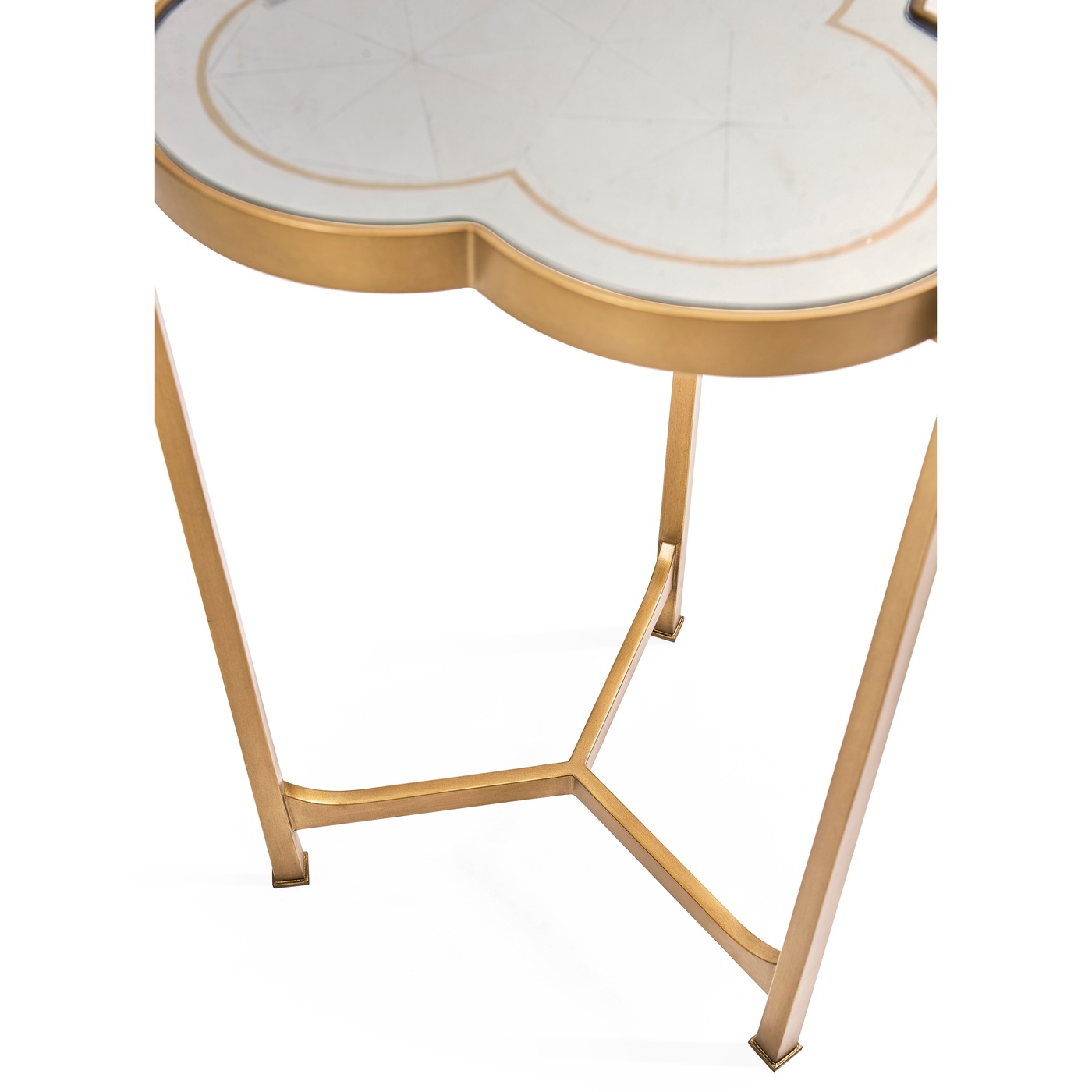 Églomisé & Gilded Iron Trefoil Lamp Table