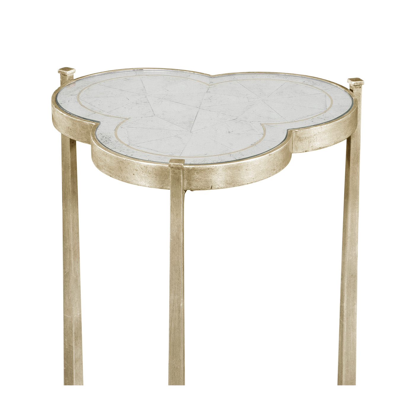 Églomisé & Silver Iron Trefoil Lamp Table