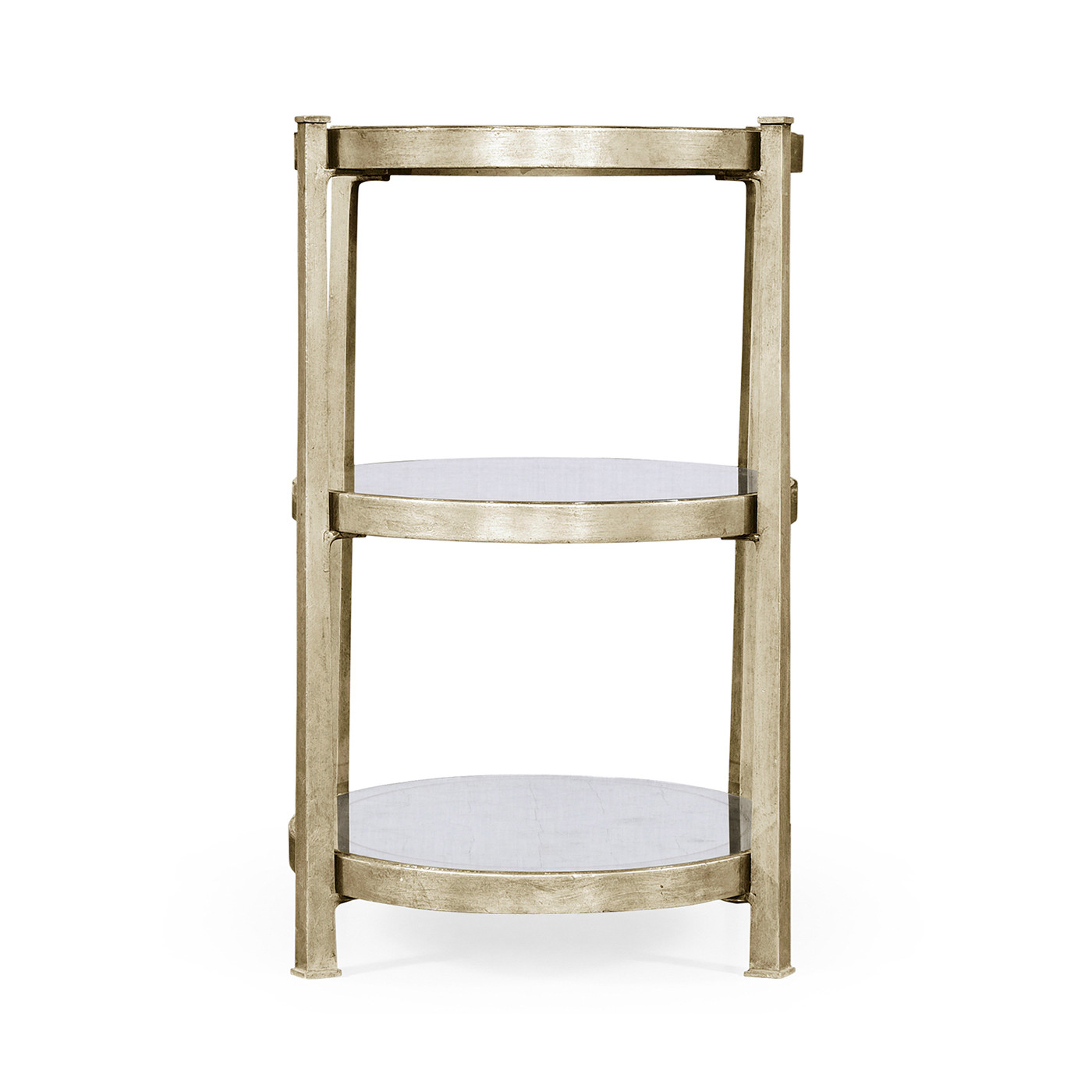 Small Églomisé & Silver Iron Three-Tier Table