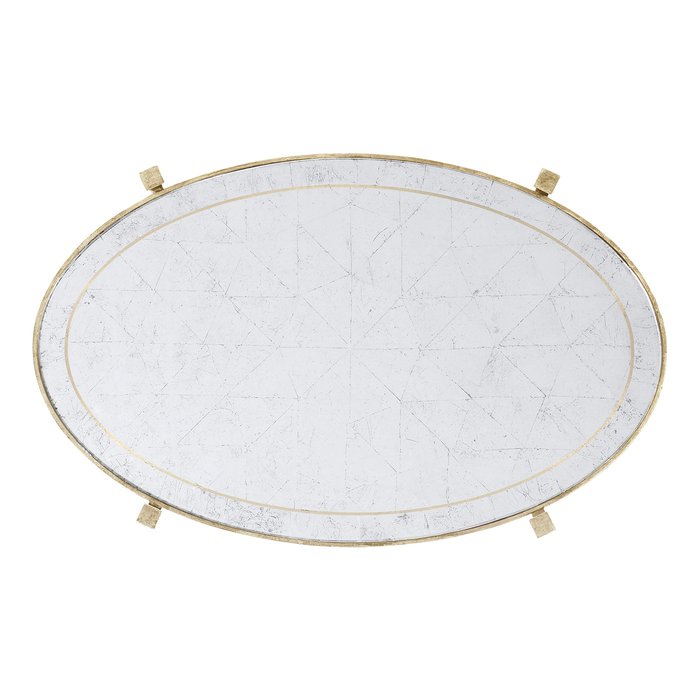 Small Églomisé & Silver Iron Three-Tier Table