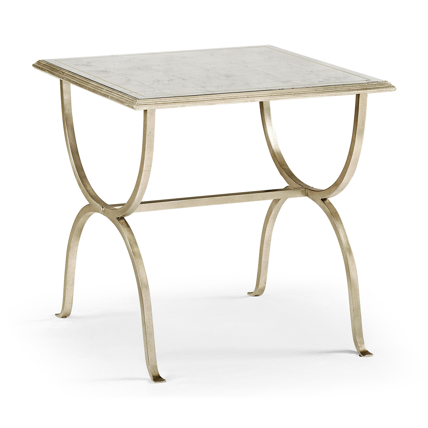 Églomisé & Silver Iron Square Side Table