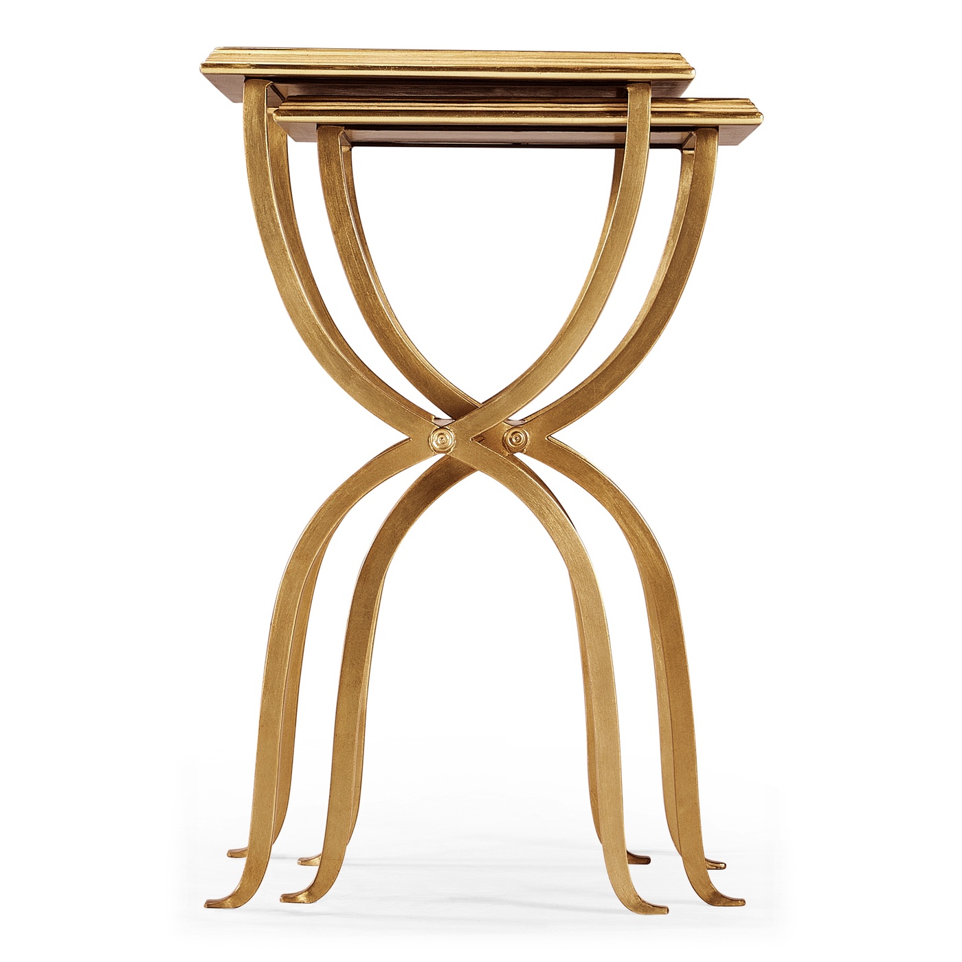 Églomisé & Gilded Iron Nest of Tables