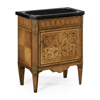Small Satinwood & Black Scagliola Italian Commode