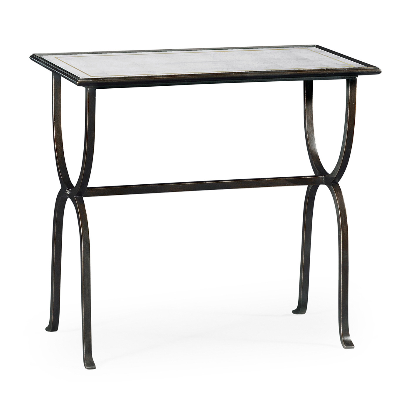 Églomisé & Bronze Iron Tray Table